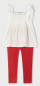 Preview: Mayoral - 2-teiliges Set/ Trägertop weiß/rot & Leggings rot